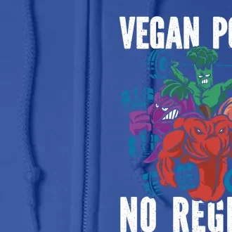 Vegan Power No Regrets Herbivore Vegetarian Veggies Veganism Gift Full Zip Hoodie