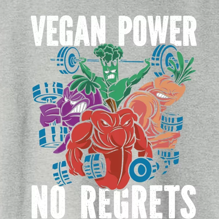 Vegan Power No Regrets Herbivore Vegetarian Veggies Veganism Gift Women's Crop Top Tee