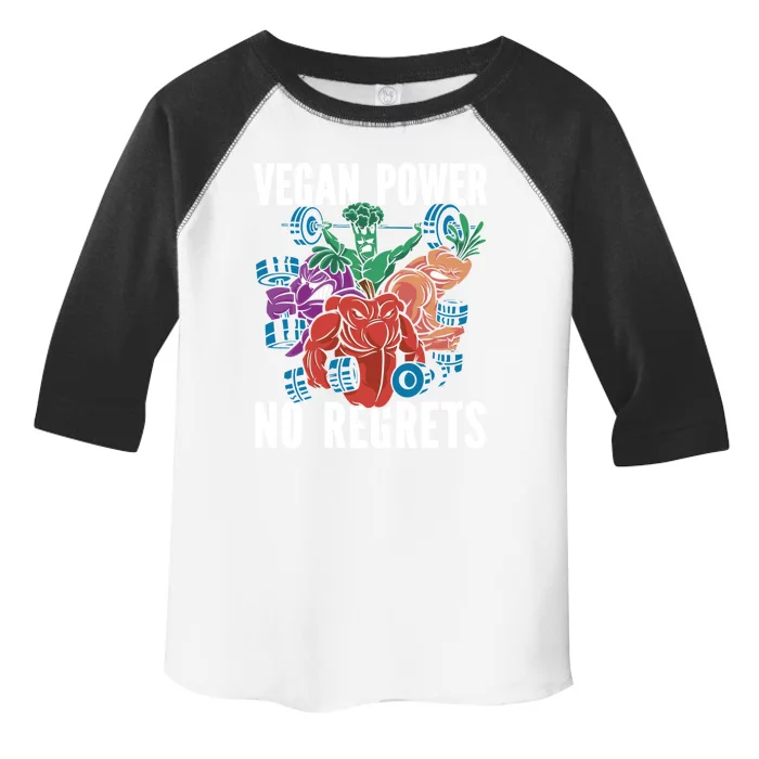 Vegan Power No Regrets Herbivore Vegetarian Veggies Veganism Gift Toddler Fine Jersey T-Shirt