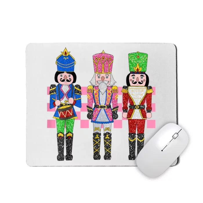 Vintage Pink Nutcracker Squad Ballet Women Pink Christmas Mousepad