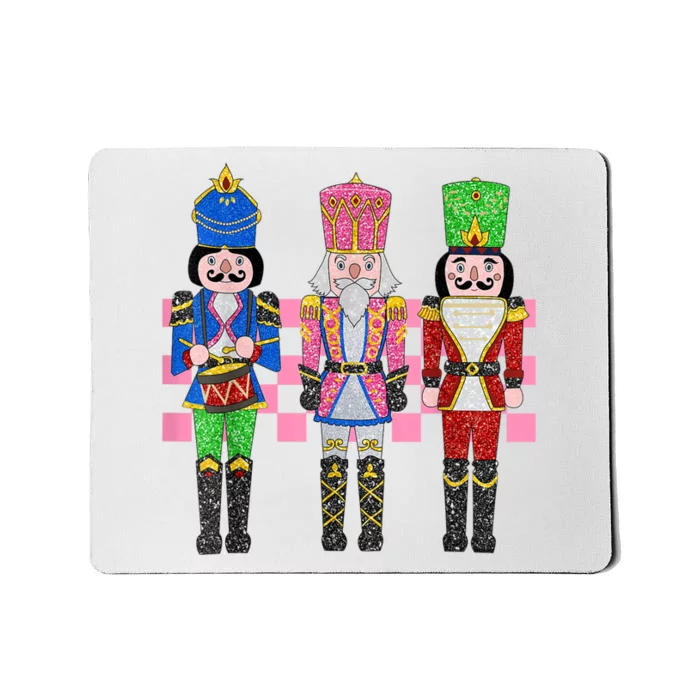 Vintage Pink Nutcracker Squad Ballet Women Pink Christmas Mousepad