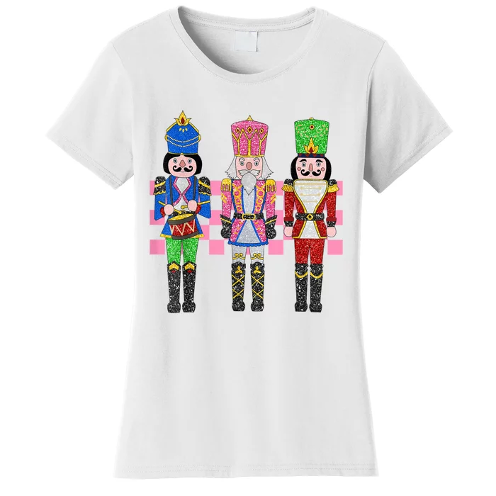 Vintage Pink Nutcracker Squad Ballet Women Pink Christmas Women's T-Shirt