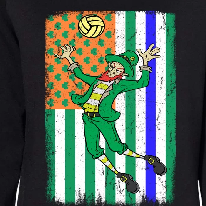 Volleyball Police Officer Cop Irish Usa Flag St Patricks Day Great Gift Womens California Wash Sweatshirt