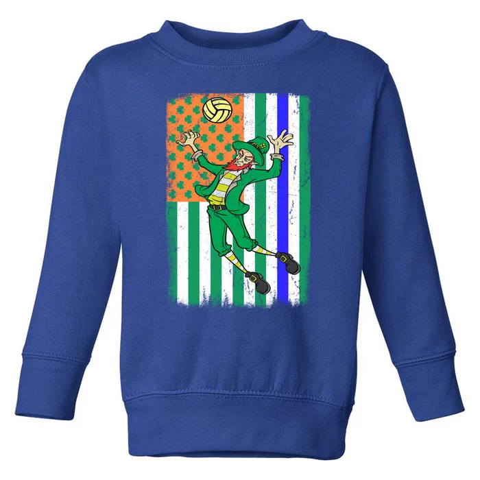 Volleyball Police Officer Cop Irish Usa Flag St Patricks Day Great Gift Toddler Sweatshirt