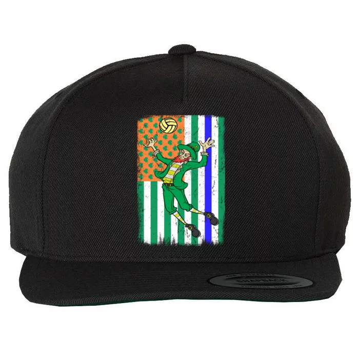 Volleyball Police Officer Cop Irish Usa Flag St Patricks Day Gift Wool Snapback Cap