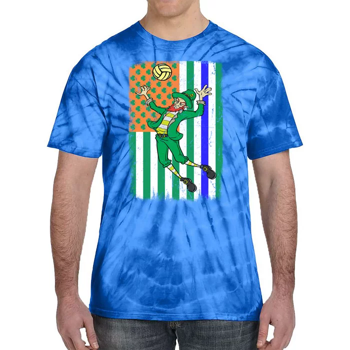 Volleyball Police Officer Cop Irish Usa Flag St Patricks Day Gift Tie-Dye T-Shirt