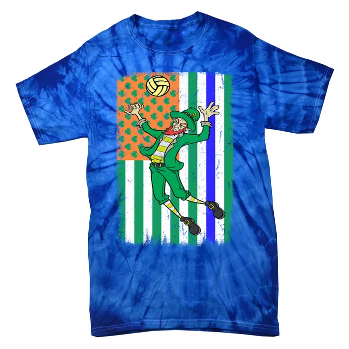 Volleyball Police Officer Cop Irish Usa Flag St Patricks Day Gift Tie-Dye T-Shirt