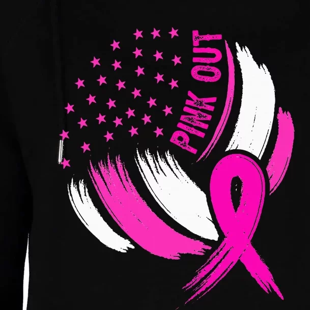 Volleyball P.I.N.K. Out Breast Cancer Awareness Ribbon Womens Funnel Neck Pullover Hood