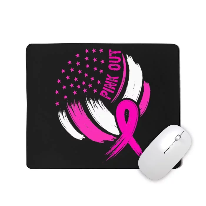 Volleyball P.I.N.K. Out Breast Cancer Awareness Ribbon Mousepad