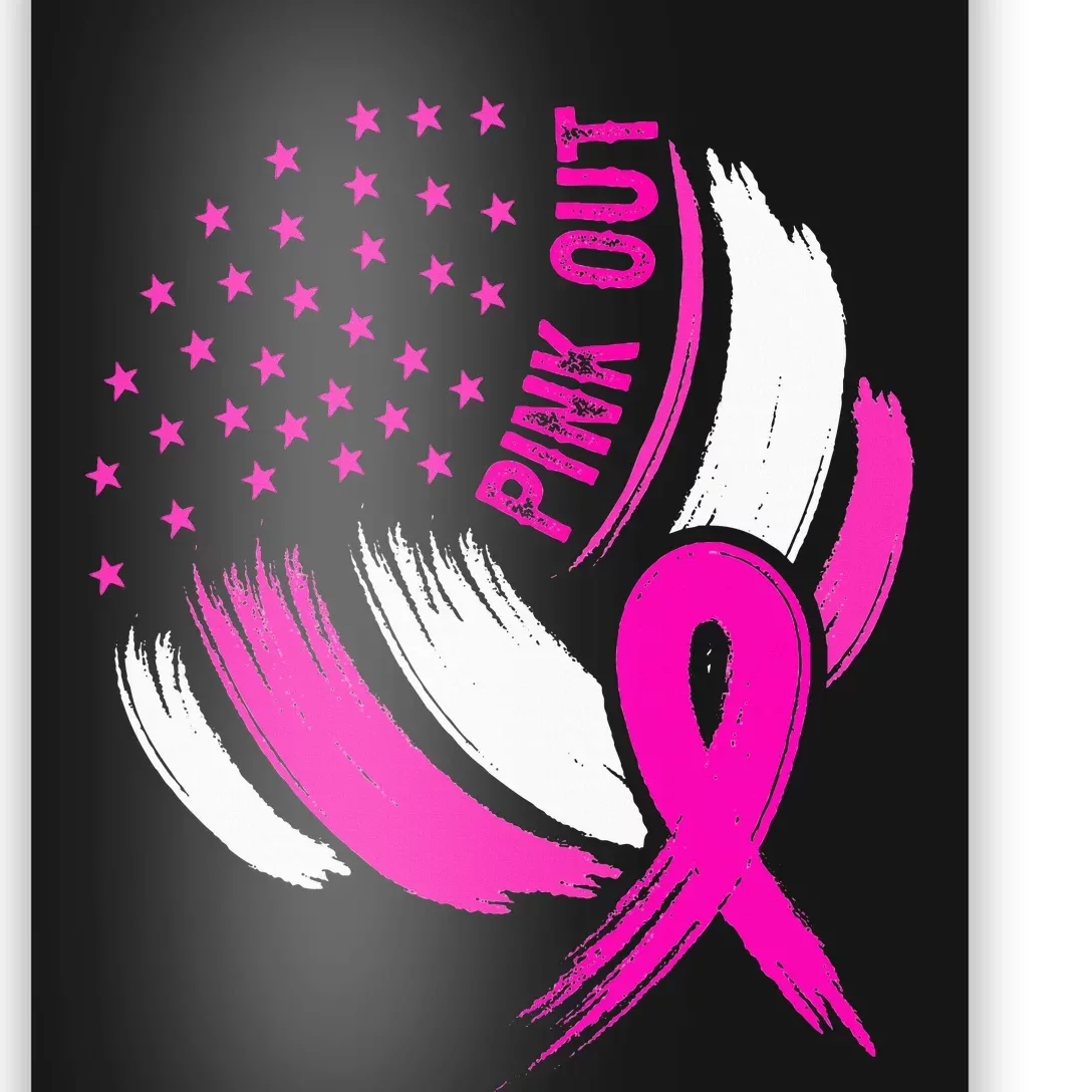 Volleyball P.I.N.K. Out Breast Cancer Awareness Ribbon Poster