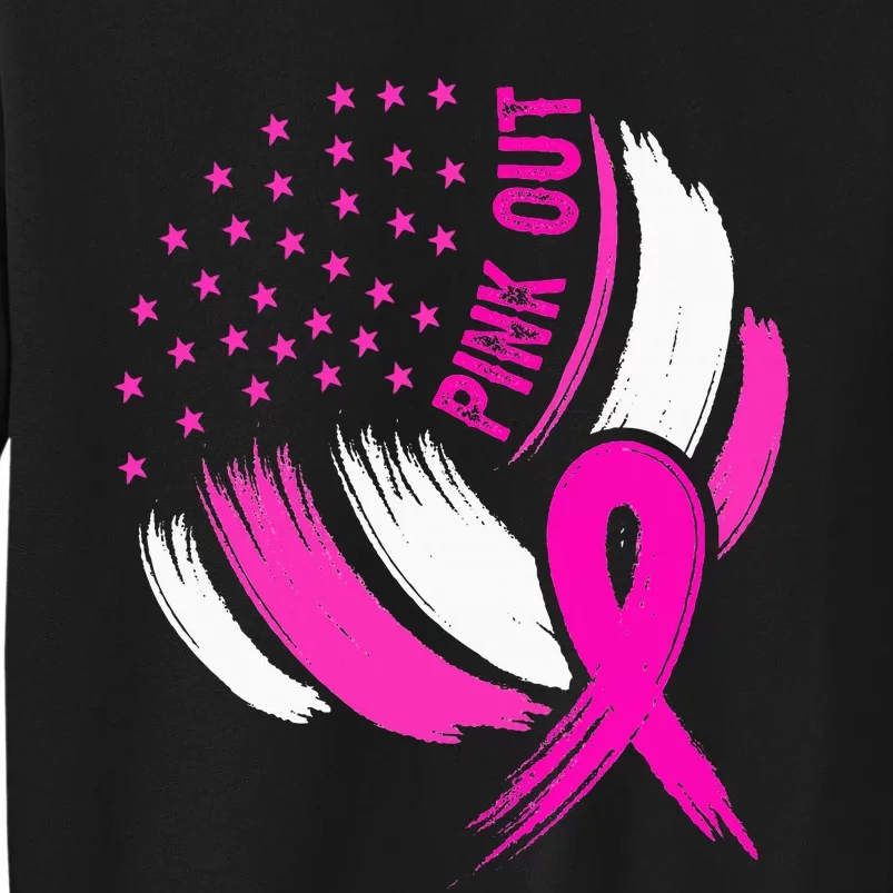 Volleyball P.I.N.K. Out Breast Cancer Awareness Ribbon Tall Sweatshirt