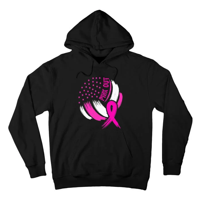 Volleyball P.I.N.K. Out Breast Cancer Awareness Ribbon Tall Hoodie