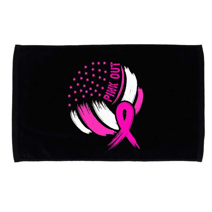 Volleyball P.I.N.K. Out Breast Cancer Awareness Ribbon Microfiber Hand Towel