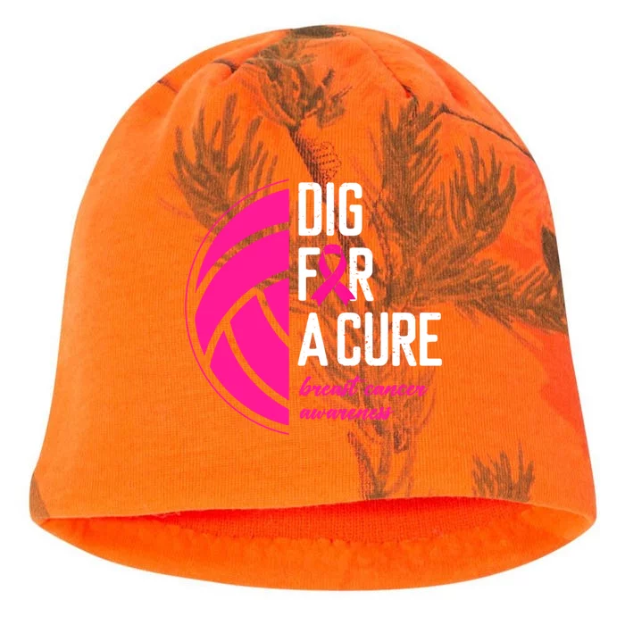 Volleyball Pink Out Dig For A Cure Breast Cancer Awareness Kati - Camo Knit Beanie