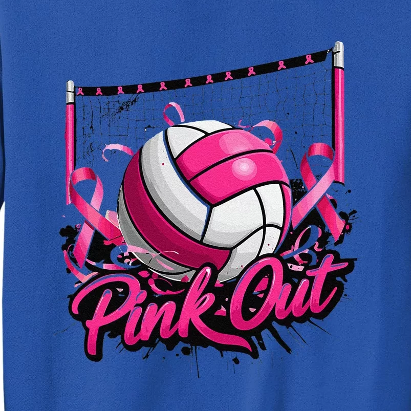 Volleyball P.Ink Out Breast Cancer Awareness Gift Tall Sweatshirt