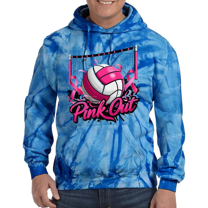 Volleyball P.Ink Out Breast Cancer Awareness Gift Tie Dye Hoodie