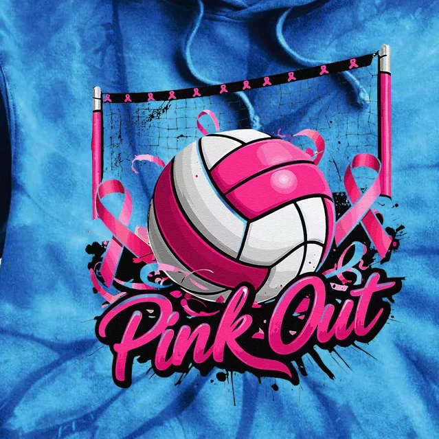 Volleyball P.Ink Out Breast Cancer Awareness Gift Tie Dye Hoodie