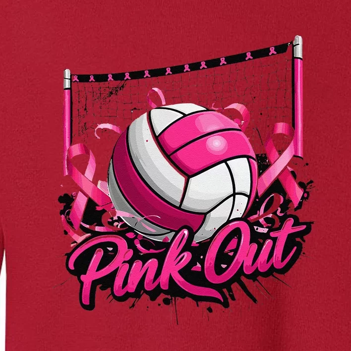 Volleyball P.Ink Out Breast Cancer Awareness Gift Toddler Sweatshirt