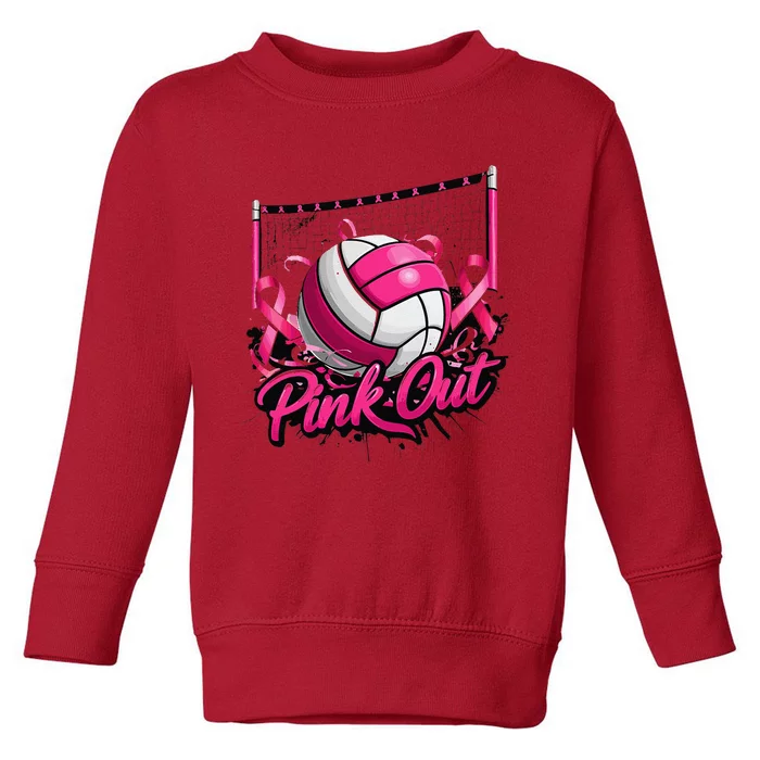 Volleyball P.Ink Out Breast Cancer Awareness Gift Toddler Sweatshirt