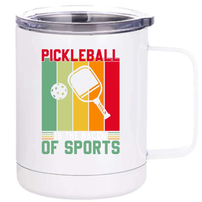 Vinatge Pickleball Of Sport Paddles Player Gift Front & Back 12oz Stainless Steel Tumbler Cup