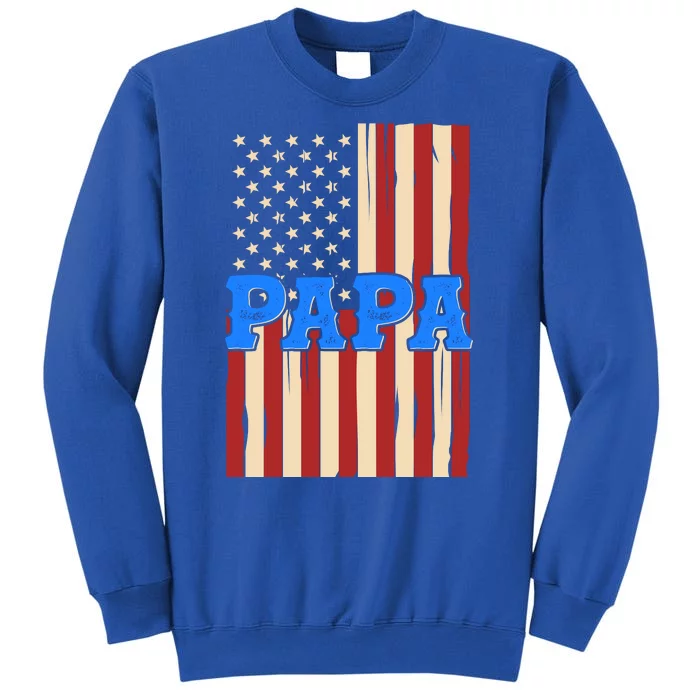 Vintage Papa Patriotic Usa Flag Sweatshirt