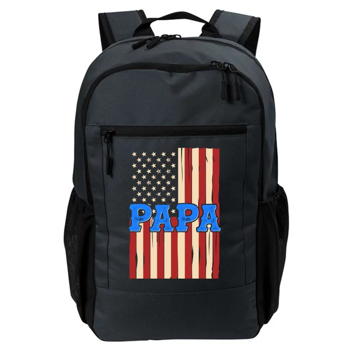 Vintage Papa Patriotic Usa Flag Daily Commute Backpack