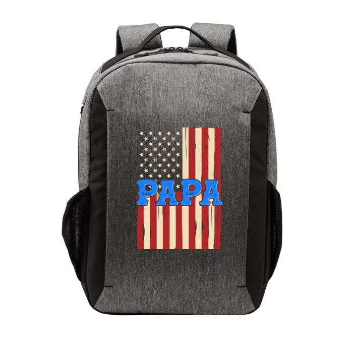 Vintage Papa Patriotic Usa Flag Vector Backpack