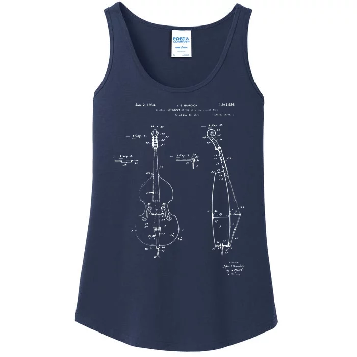 Vintage Patent Print 1934 Double Bass Player Ladies Essential Tank