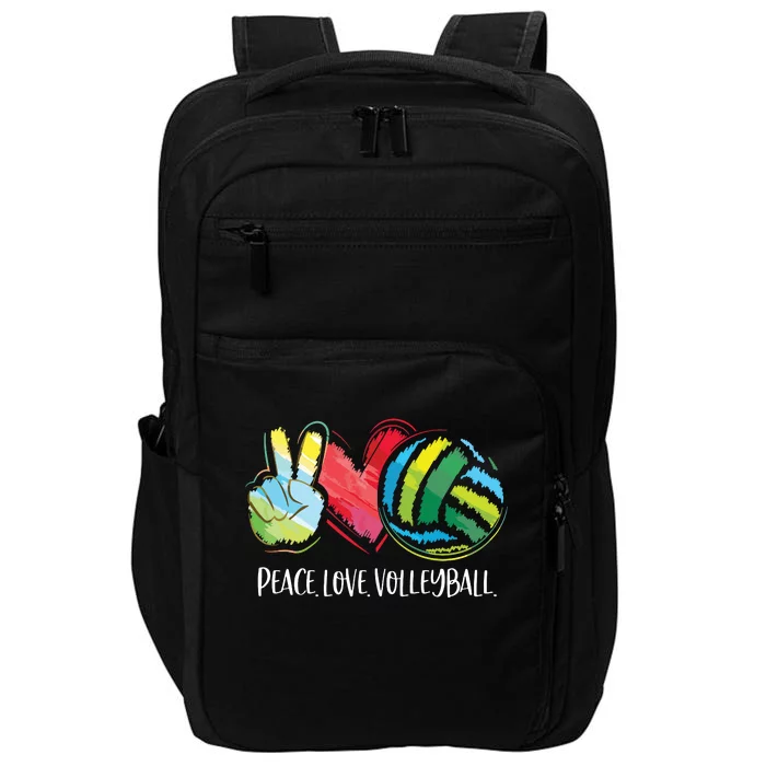 Volleyball Player Peace Love Volleyball Impact Tech Backpack