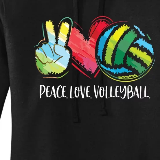 Volleyball Player Peace Love Volleyball Women's Pullover Hoodie