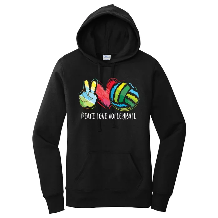 Volleyball Player Peace Love Volleyball Women's Pullover Hoodie