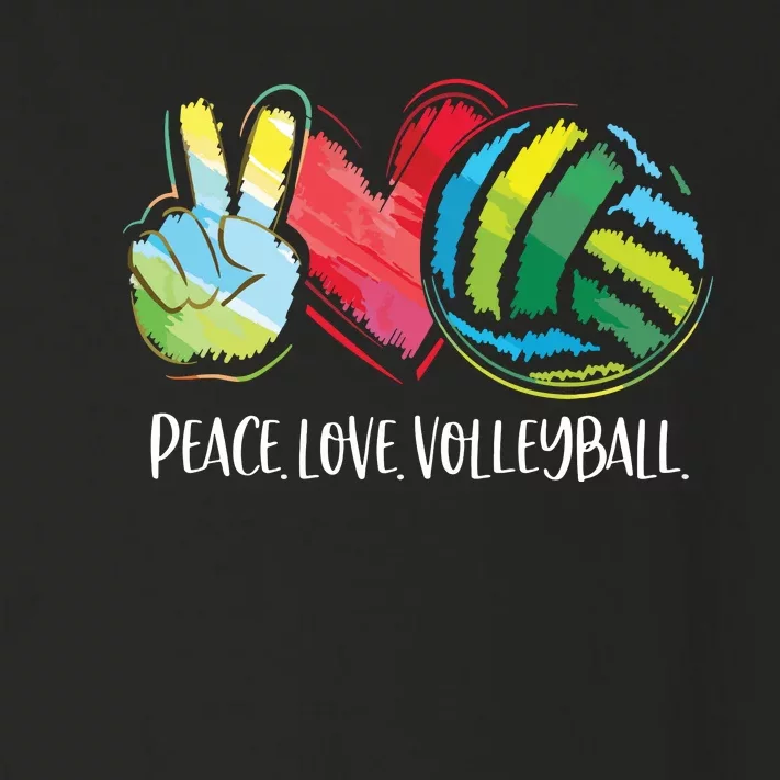 Volleyball Player Peace Love Volleyball Toddler Long Sleeve Shirt