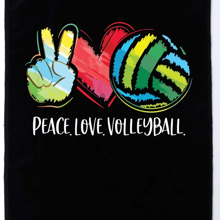 Volleyball Player Peace Love Volleyball Platinum Collection Golf Towel