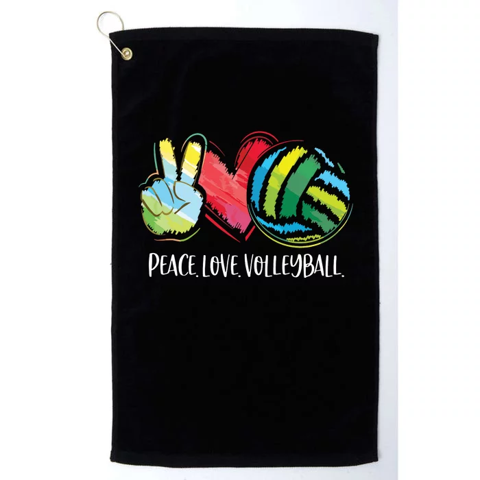 Volleyball Player Peace Love Volleyball Platinum Collection Golf Towel