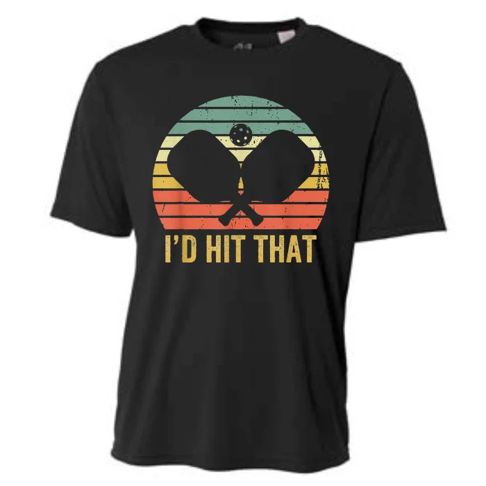 Vintage Pickleball Player Funny I'd Hit That Retro Cooling Performance Crew T-Shirt