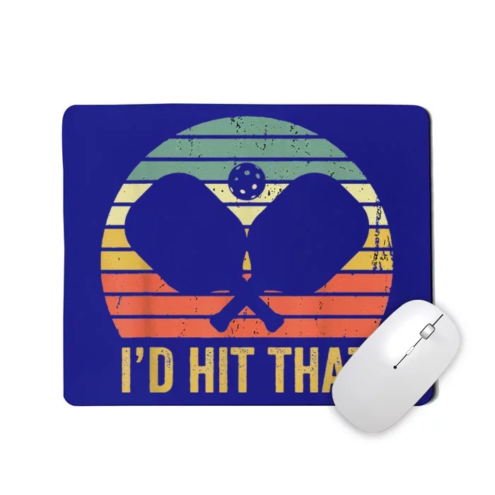 Vintage Pickleball Player Funny I'd Hit That Retro Mousepad