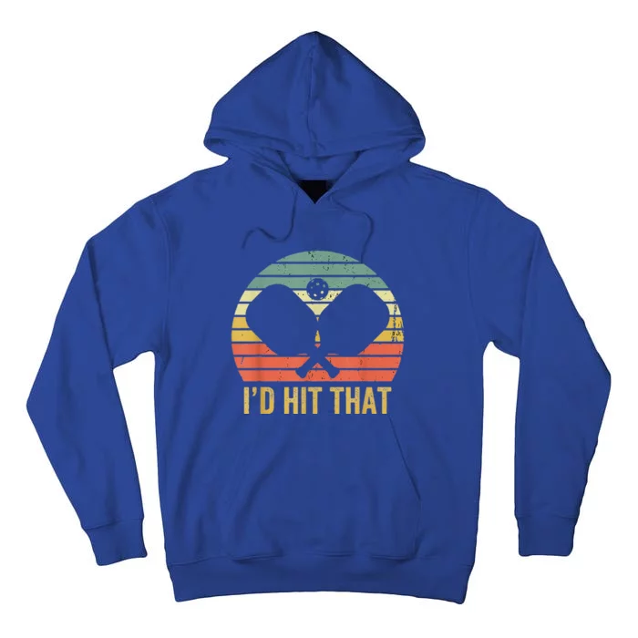 Vintage Pickleball Player Funny I'd Hit That Retro Tall Hoodie