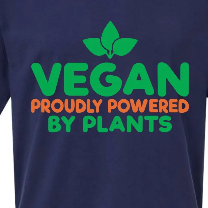 Vegan Proudly Powered By Plants Veggie Lover Vegan Funny Gift Sueded Cloud Jersey T-Shirt