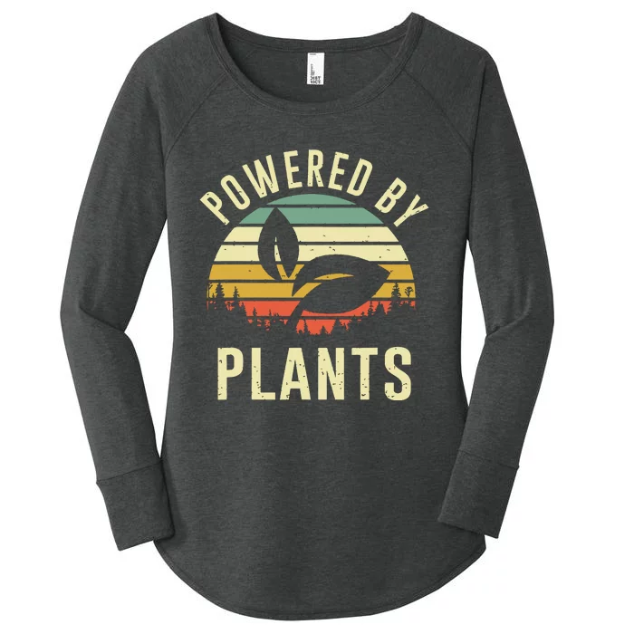 Vintage Powered Plants Vegetarian By Vegan Diet Women's Perfect Tri Tunic Long Sleeve Shirt