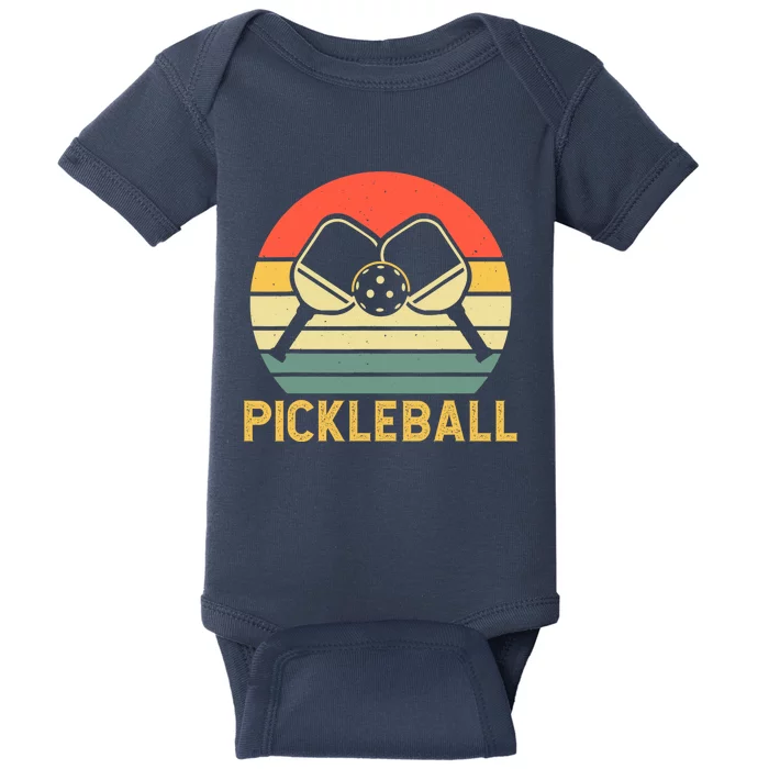 Vintage Pickleball Player Baby Bodysuit