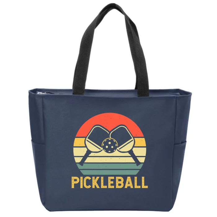 Vintage Pickleball Player Zip Tote Bag