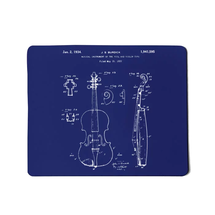 Vintage Patent Print 1932 Violin Player Mousepad