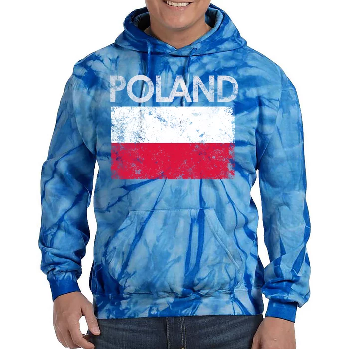 Vintage Poland Polish Flag Pride Gift Tie Dye Hoodie