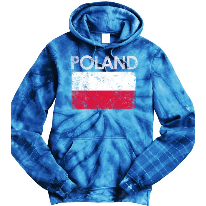 Vintage Poland Polish Flag Pride Gift Tie Dye Hoodie