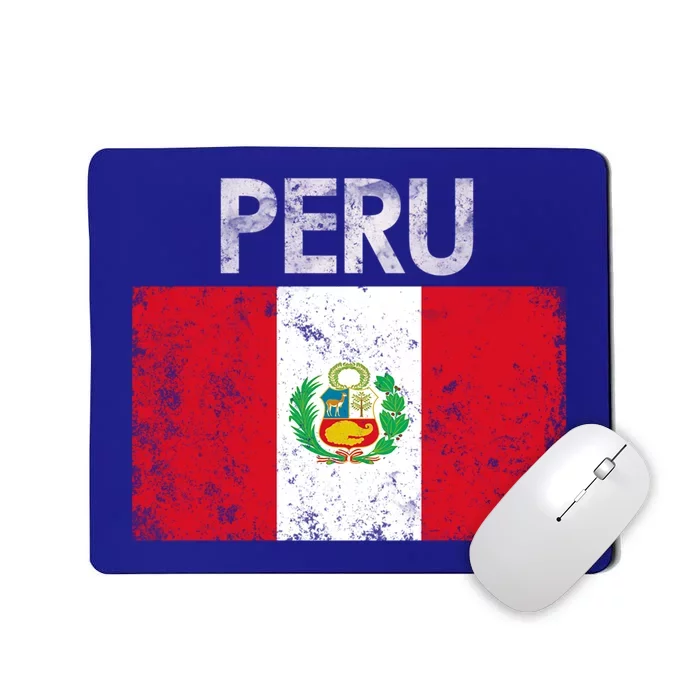 Vintage Peru Peruvian Flag Pride Gift Cool Gift Mousepad