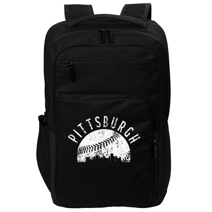 Vintage Pittsburgh Pennsylvania Skyline Apparel Impact Tech Backpack