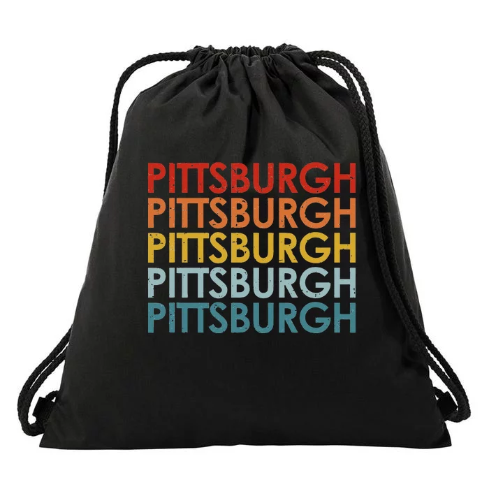 Vintage Pittsburgh Pennsylvania Retro Souvenir Drawstring Bag