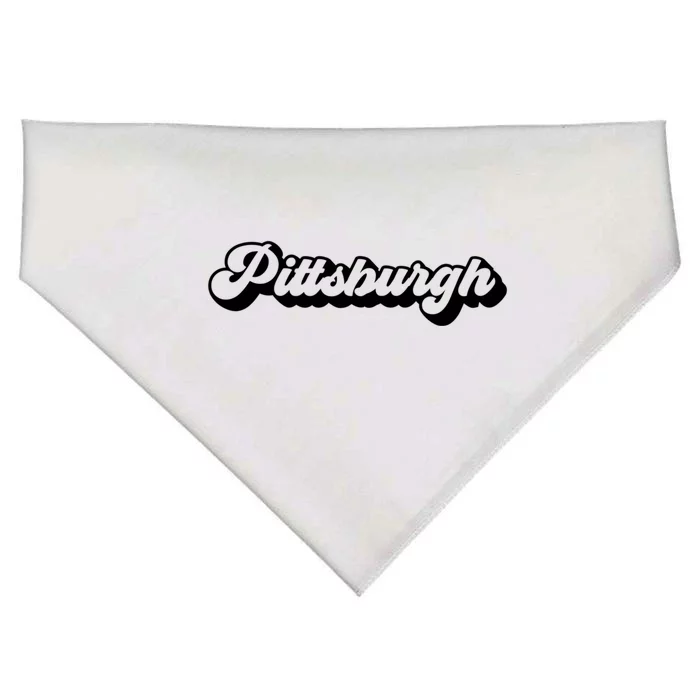 Vintage Pittsburgh Pennsylvania Pa Retro Steel City Gift USA-Made Doggie Bandana