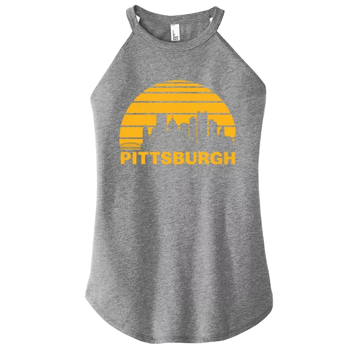 Vintage Pittsburgh Pennsylvania Cityscape Retro Gift Women’s Perfect Tri Rocker Tank