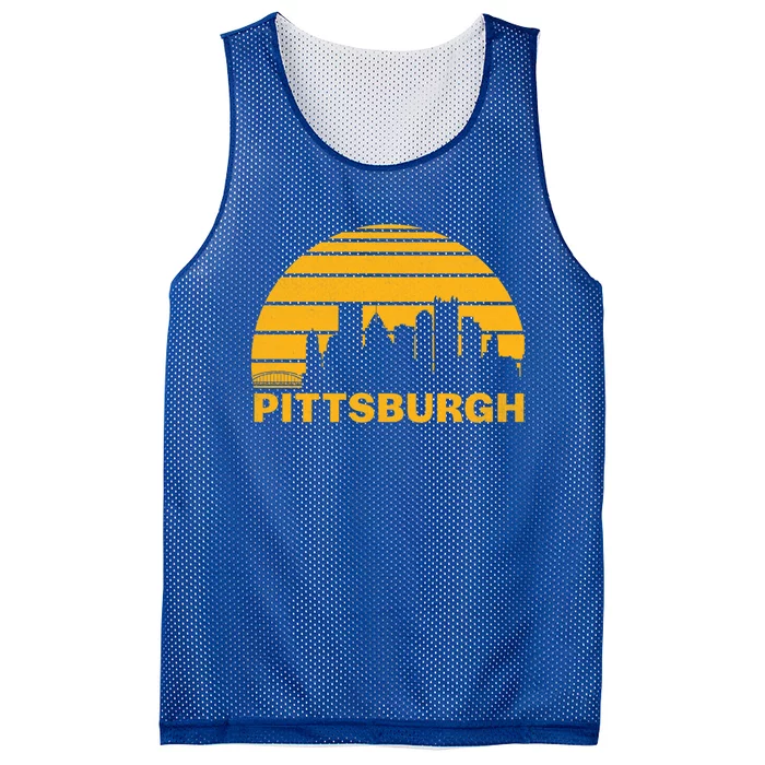 Vintage Pittsburgh Pennsylvania Cityscape Retro Cute Gift Mesh Reversible Basketball Jersey Tank